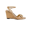 Gold Naria 80Mm Wedge Ankle Cross Sandal