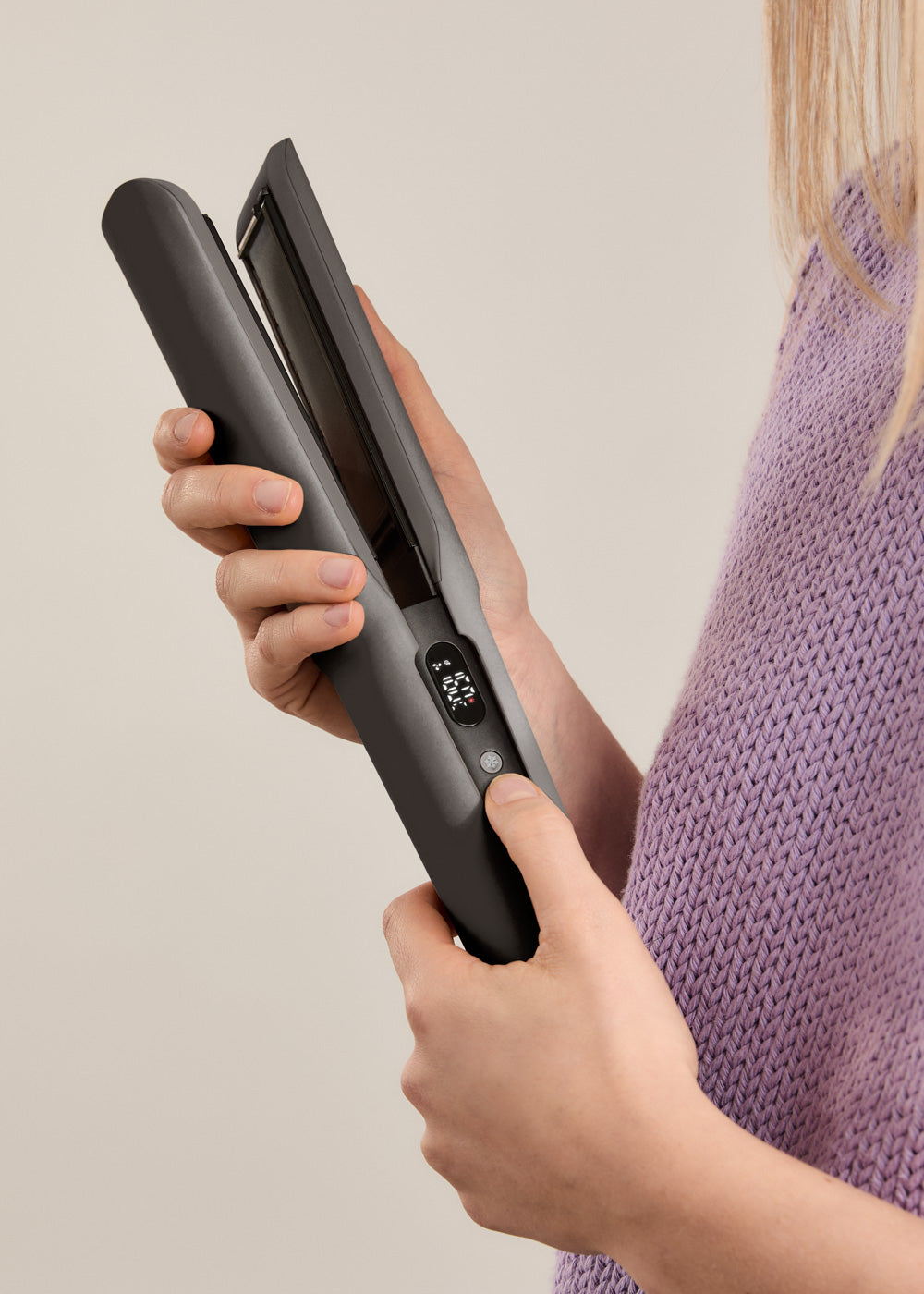 Ceramic Air Styler Dual - 2-in-1 Ionic Straightener-Dryer for Wet or Dry Hair with Ceramic Coating - Graphite