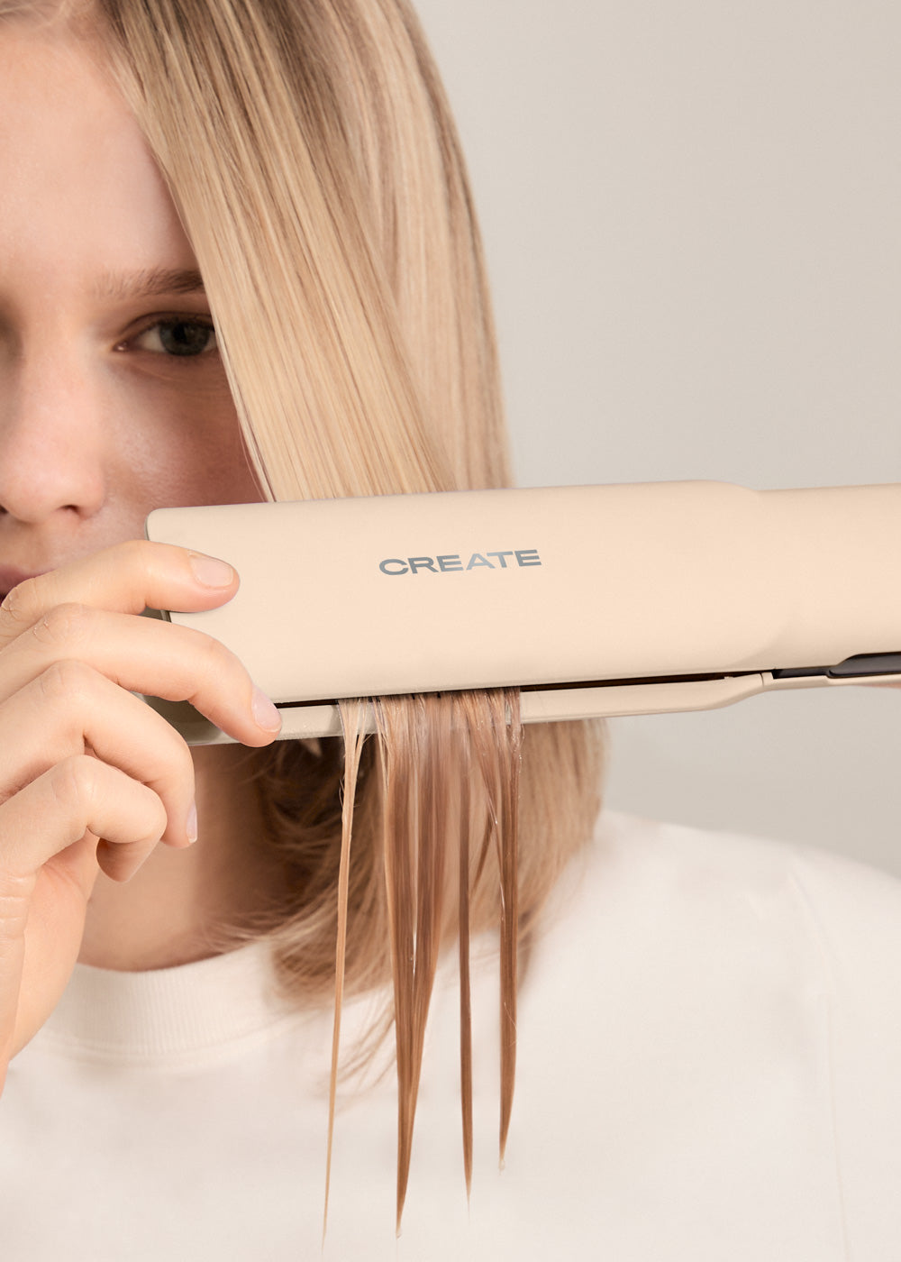 Ceramic Air Styler Dual - Plancha-Secador Iónico 2 En 1 Para Cabello Húmedo O Seco Con Revestimiento De Cerámica - Arena