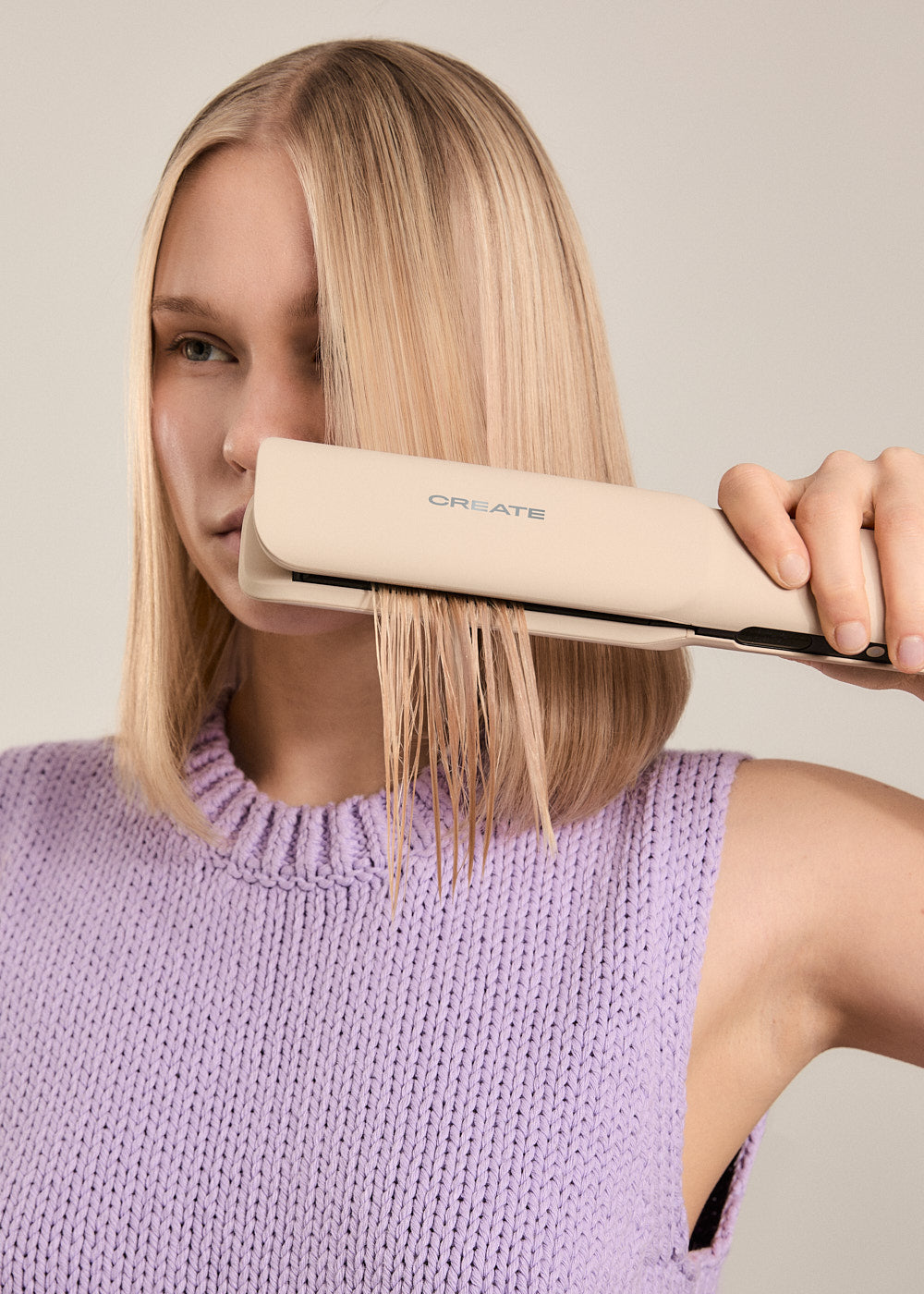 Ceramic Air Styler Dual - Plancha-Secador Iónico 2 En 1 Para Cabello Húmedo O Seco Con Revestimiento De Cerámica - Arena
