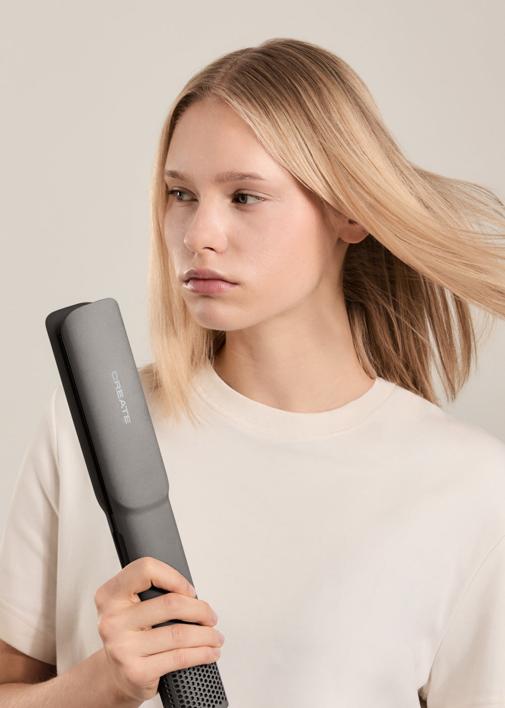 Ceramic Air Styler Dual - 2-in-1 Ionic Straightener-Dryer for Wet or Dry Hair with Ceramic Coating - Graphite