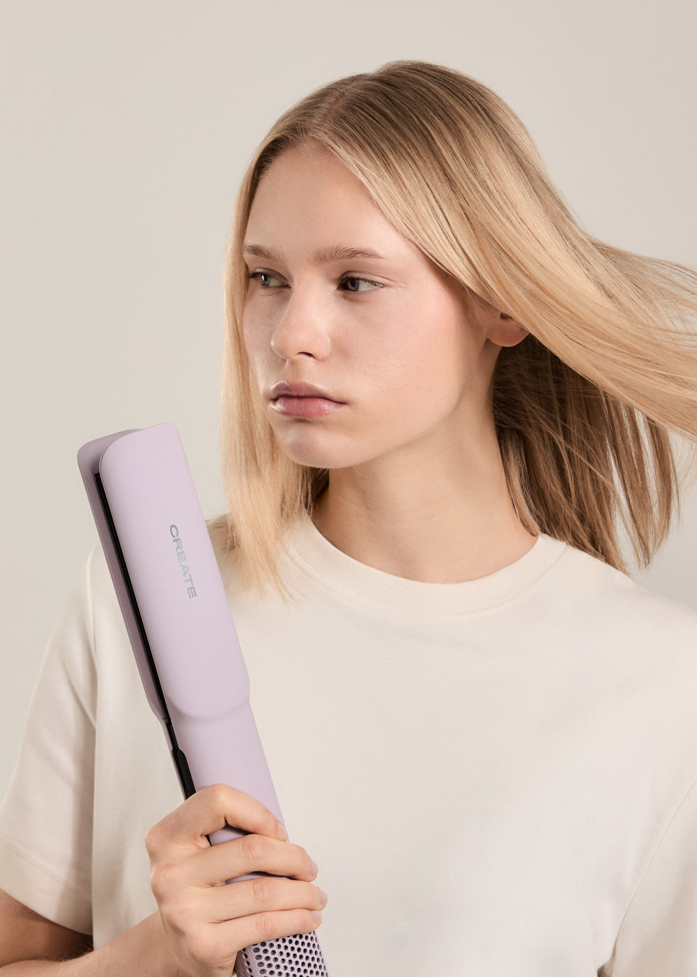 Ceramic Air Styler Dual - 2-in-1 Ionic Straightener-Dryer for Wet or Dry Hair with Ceramic Coating - Lavender