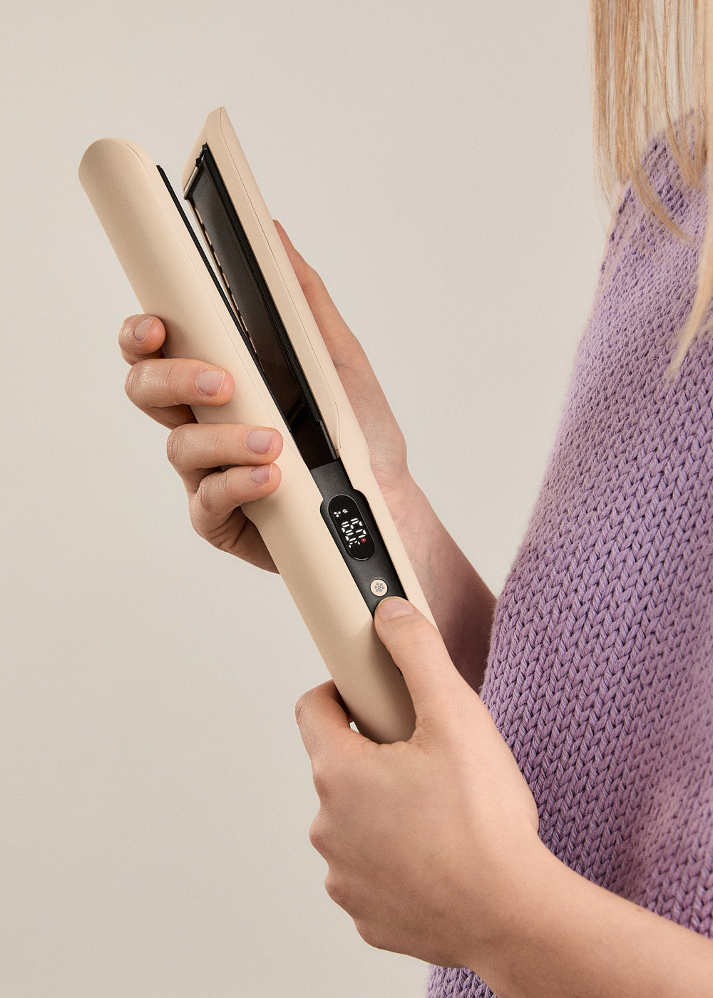 Ceramic Air Styler Dual - Plancha-Secador Iónico 2 En 1 Para Cabello Húmedo O Seco Con Revestimiento De Cerámica - Arena
