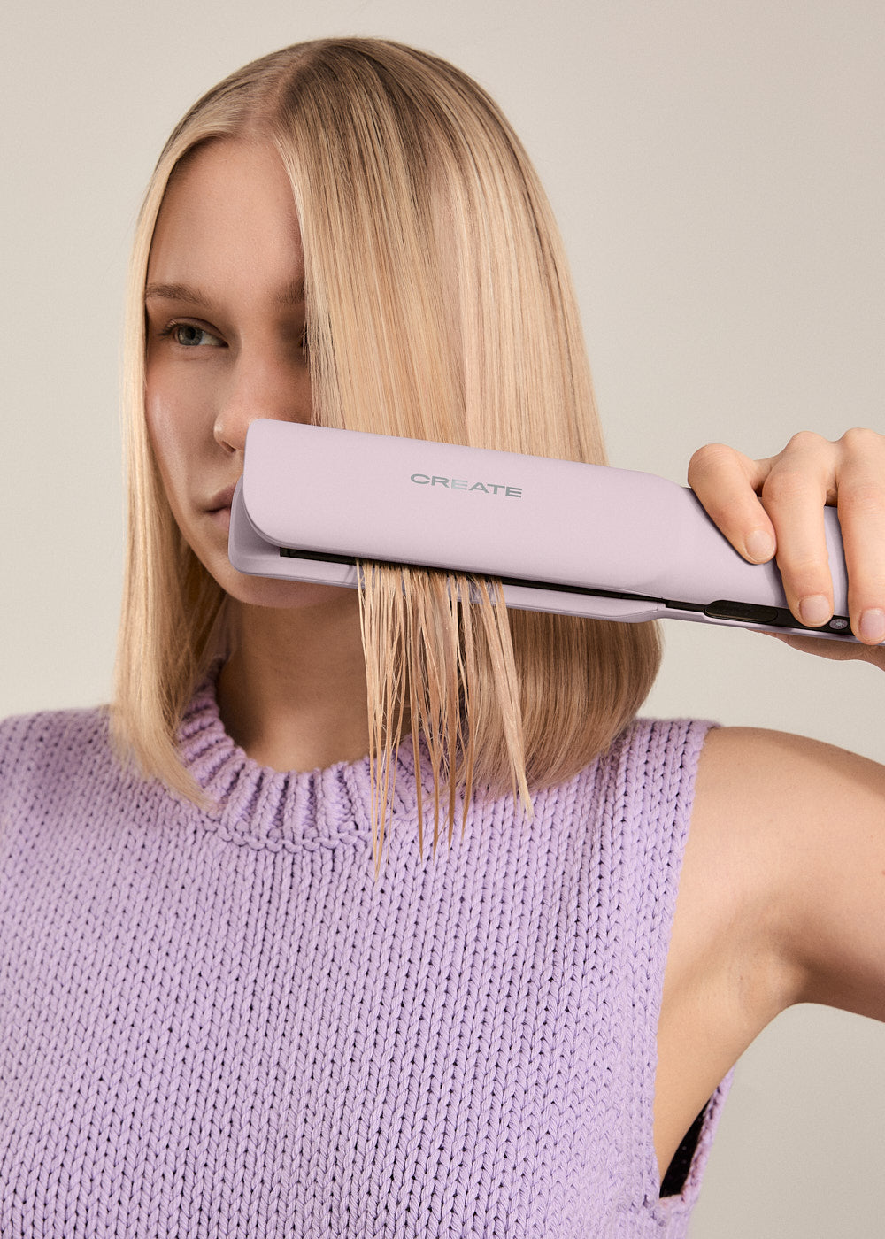 Ceramic Air Styler Dual - 2-in-1 Ionic Straightener-Dryer for Wet or Dry Hair with Ceramic Coating - Lavender