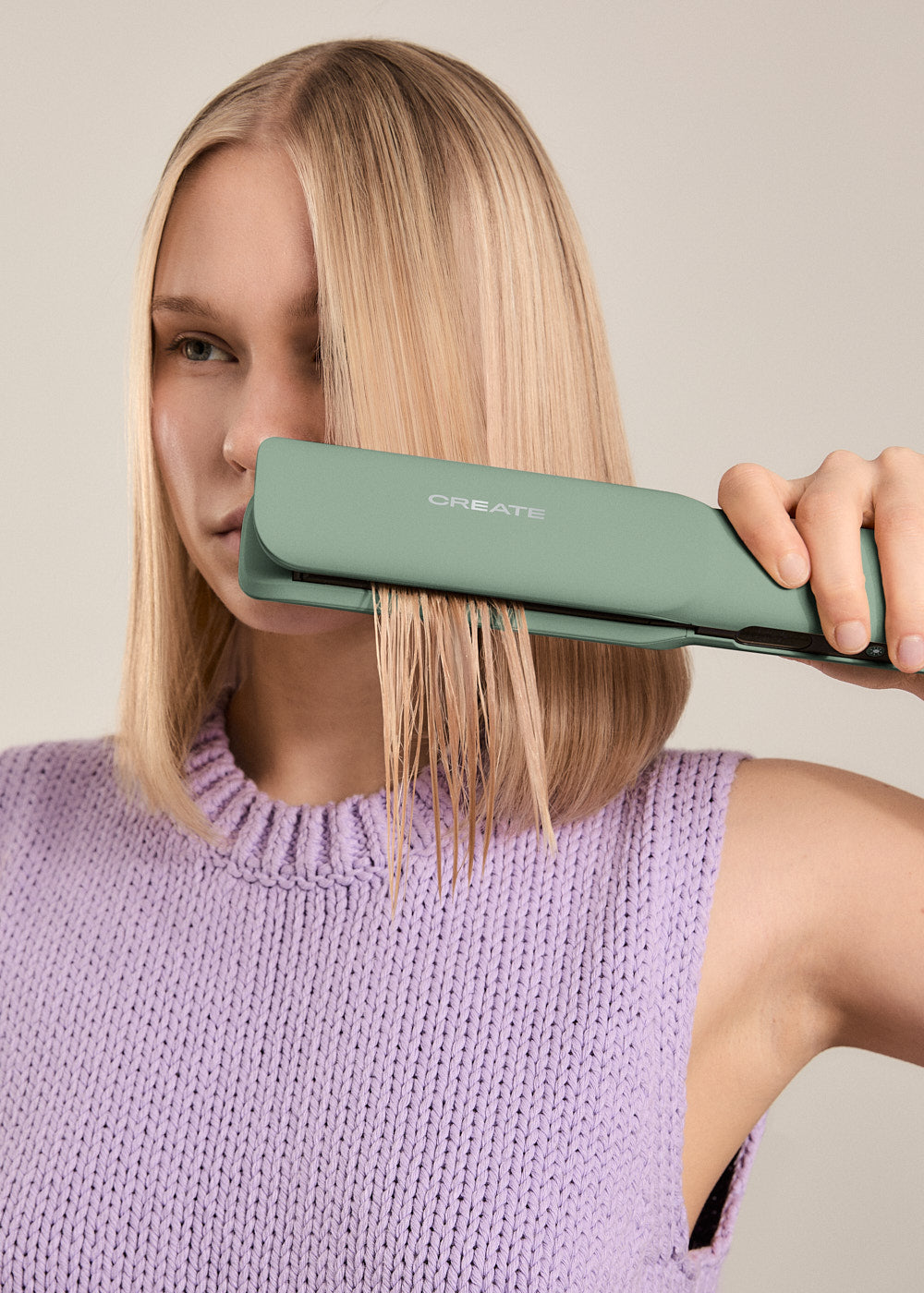 Ceramic Air Styler Dual - 2-in-1 Ionic Straightener-Dryer for Wet or Dry Hair with Ceramic Coating - Sage