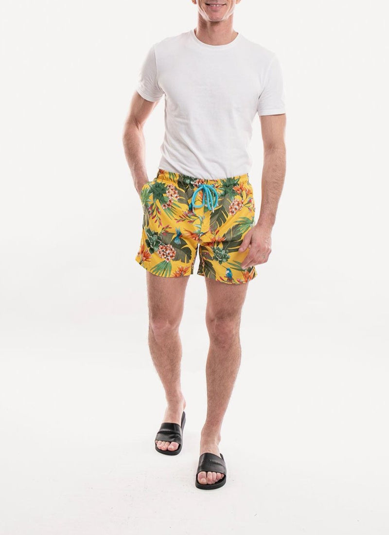 Gant - Short De Bain Humming Garden - Sunlight Yellow - Homme