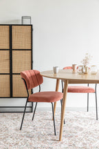 Jolien - Dining Chair - Upholstered - Black/Pink