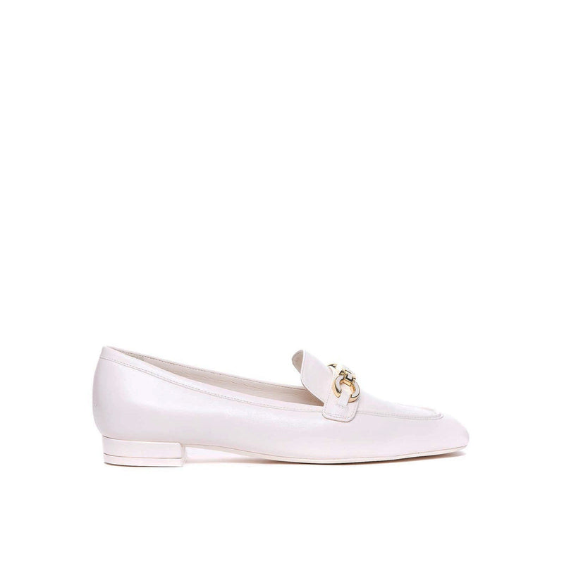 Mocassins - Stuart Weitzman Signature Square Leather - Cream