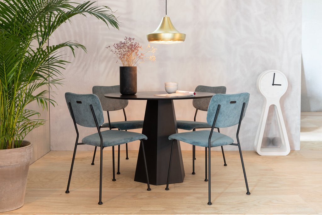 Benson - Chaise De Salle À Manger - Tissu - Gris/Bleu