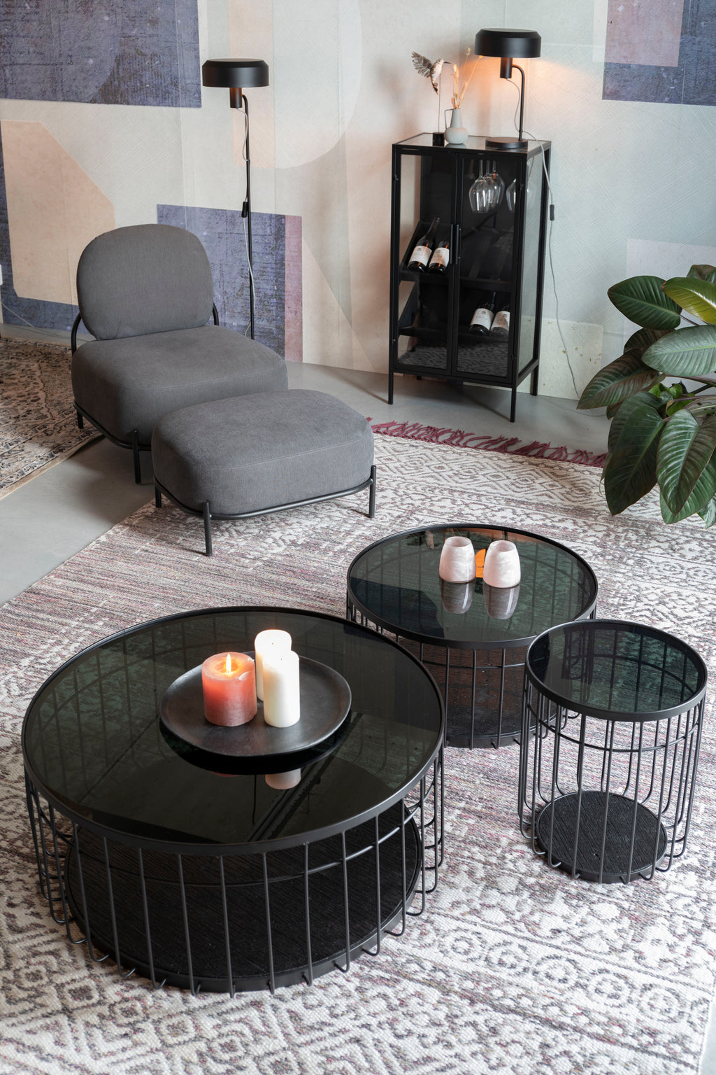 Lance L - Coffee Table - Glass - Black