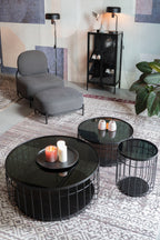 Lance L - Coffee Table - Glass - Black
