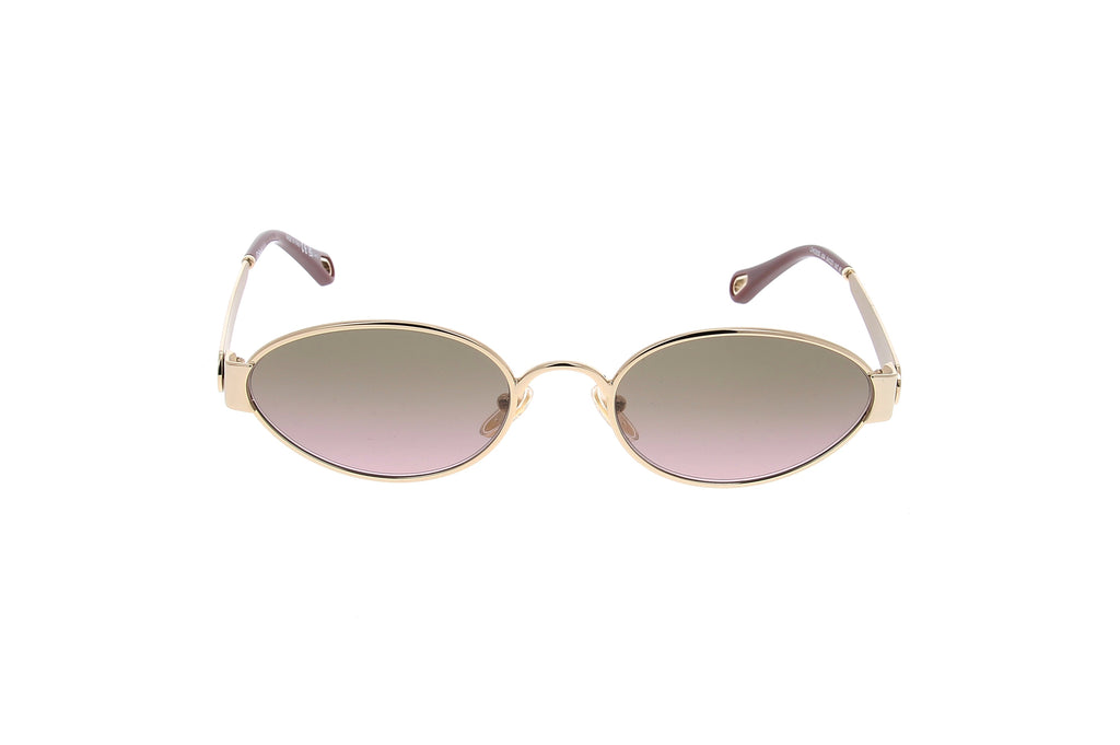 Luxury Eyewear – Gafas De Sol - Chloe, gafas de sol ovaladas doradas con lentes rosas y moradas