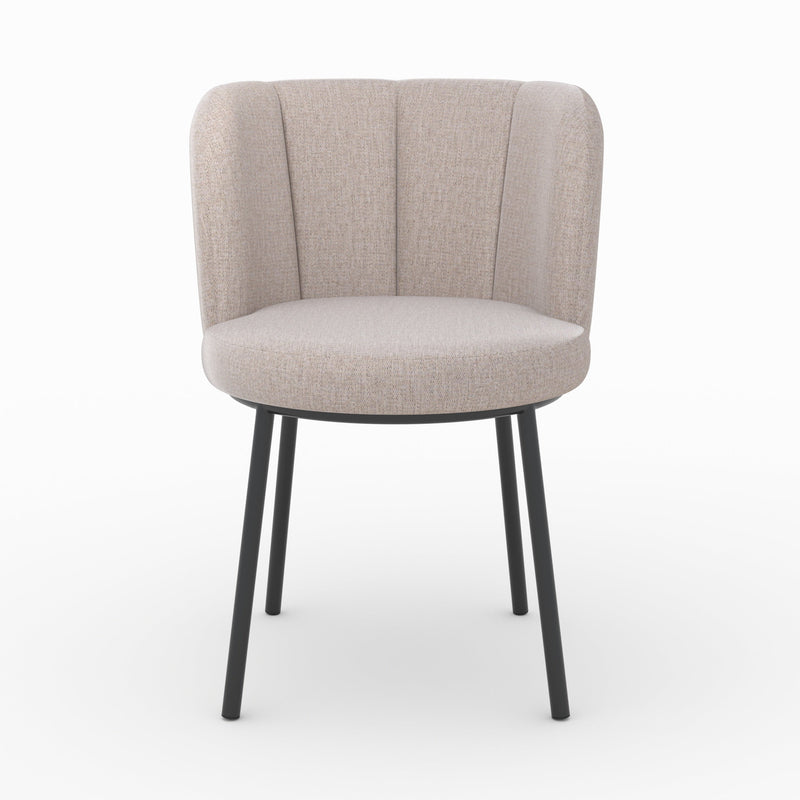 Chaise Aby en tissu beige chiné