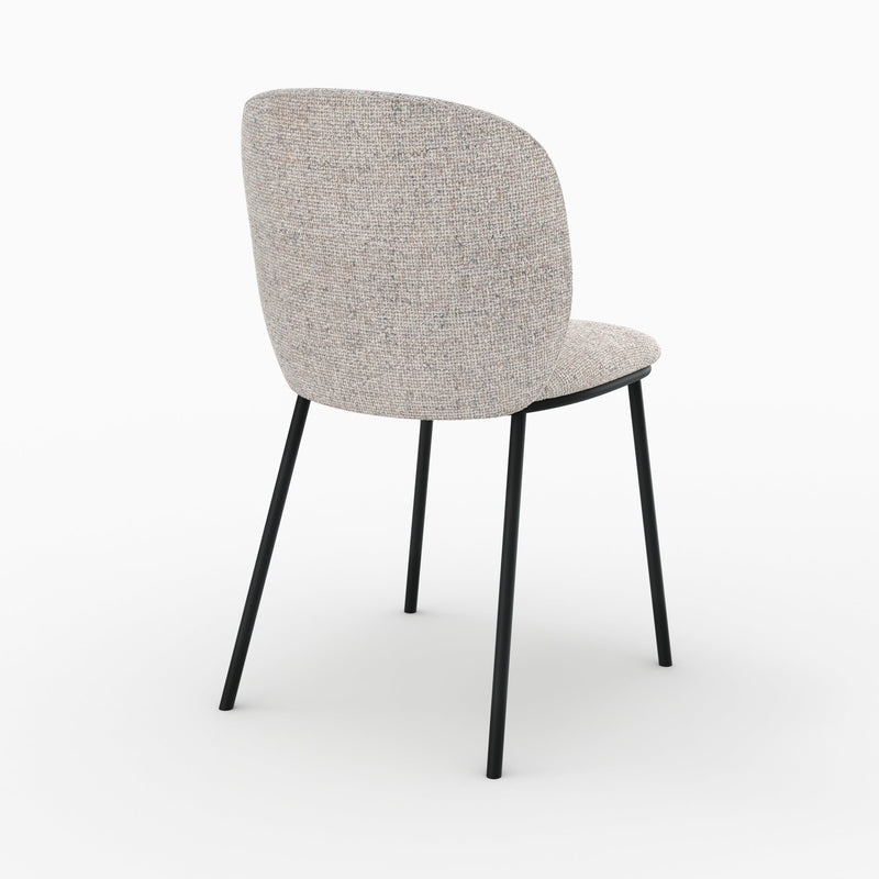 Chaises Adèle en tissu beige chiné (lot de 2)