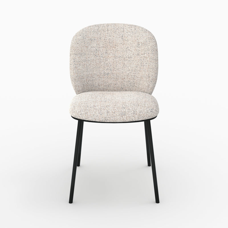 Chaises Adèle en tissu beige chiné (lot de 2)