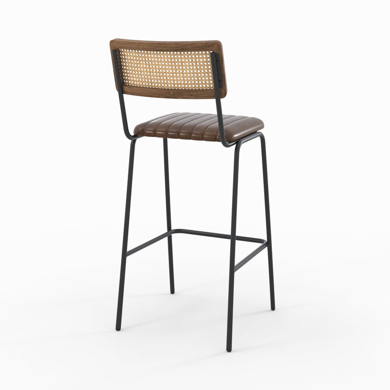 Chaise de bar Arsène 76 cm en cuir marron (lot de 2)