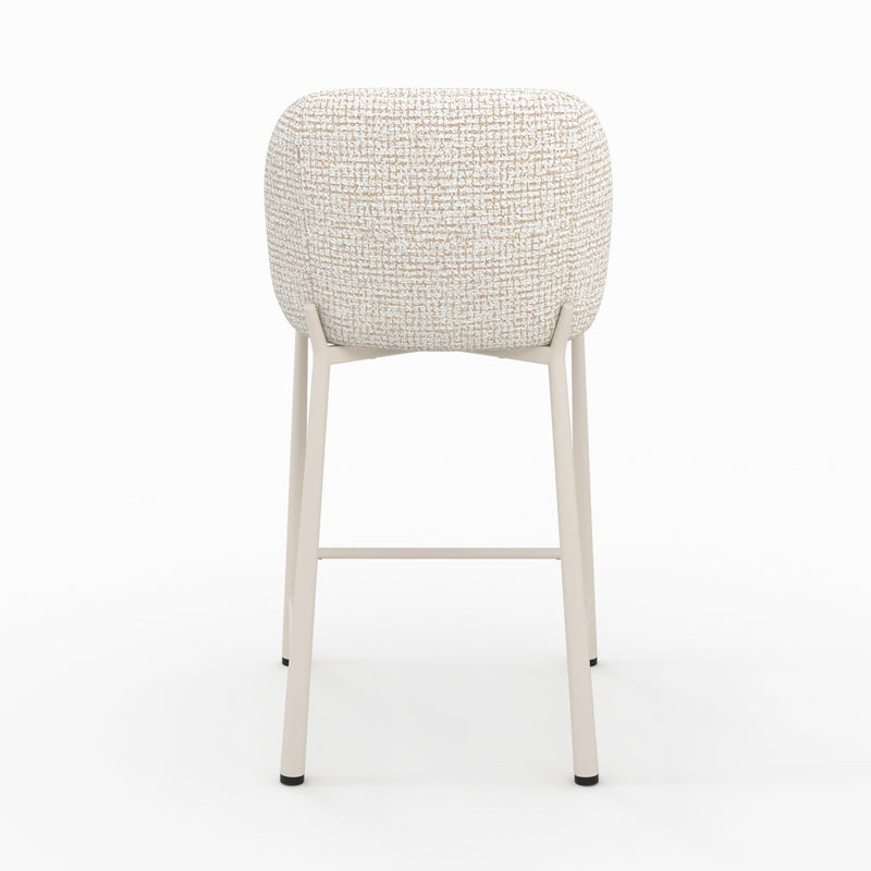 Lot de 2 chaises Bento pour ilot central 65,5 cm en tissu texturé écru chiné