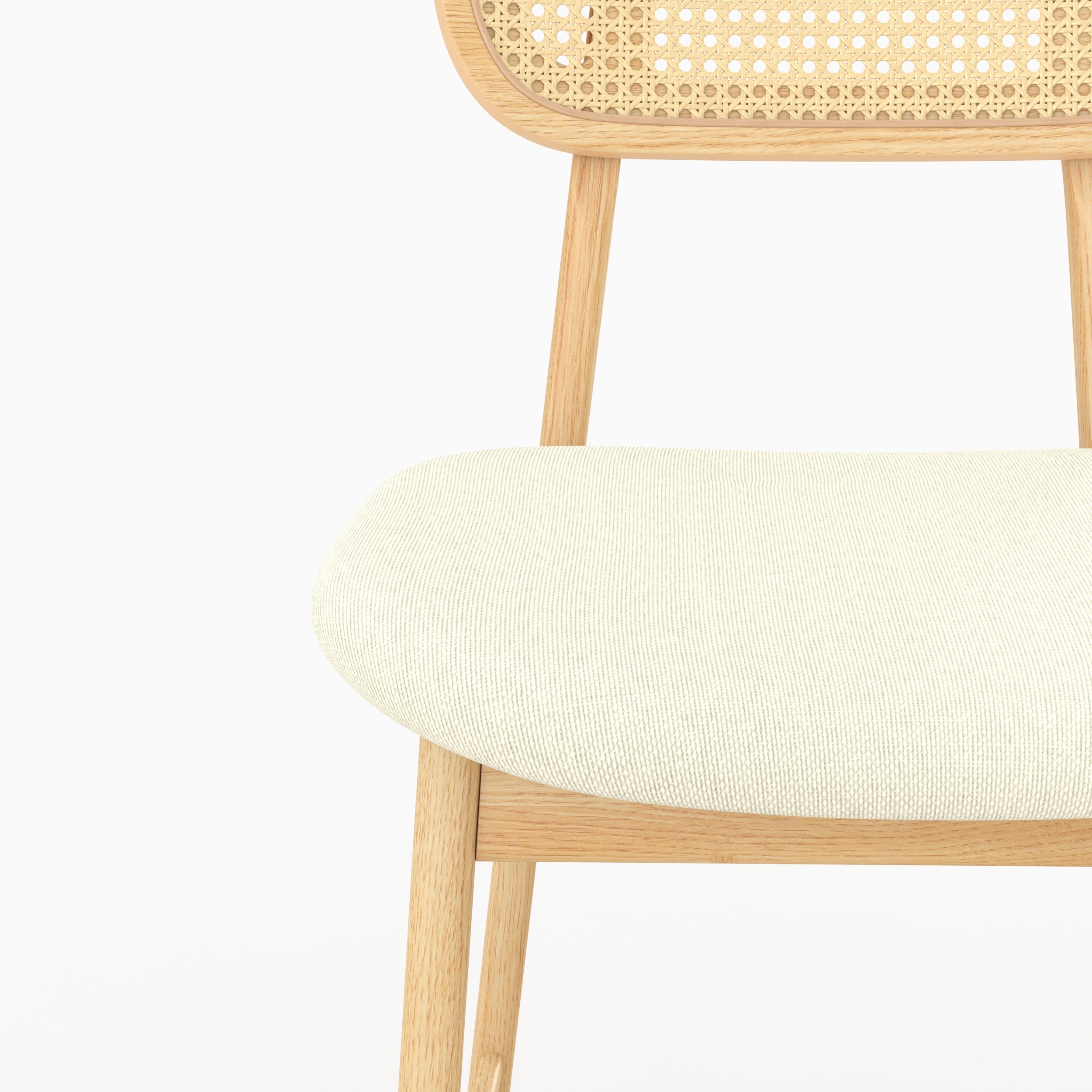 Maria - Lot De 2 Chaises Pour Îlot Central En Tissu Beige
