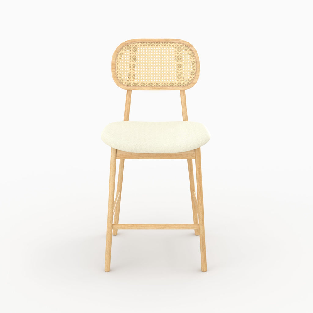 Maria - Lot De 2 Chaises Pour Îlot Central En Tissu Beige