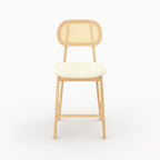 Maria - Lot De 2 Chaises Pour Îlot Central En Tissu Beige