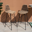 Chaise de bar de jardin Tiptur en résine tressée marron 76 cm (lot de 2)