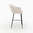 Chaise de bar Socky en tissu beige chiné 76 cm