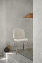 GUBI - Gubi Beetle Unupholstered Chair with Brass Legs - White