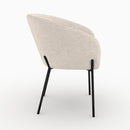 Chaise Andy en tissu blanc chiné