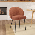 Bloomy - Chaise En Velours Chenillé Terracotta Et Métal Noir