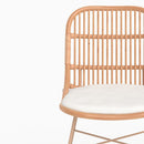 Lot de 2 chaises Moon en rotin beige et pieds en métal beige