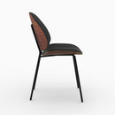 Chaise Coccinelle en velours noir et bois