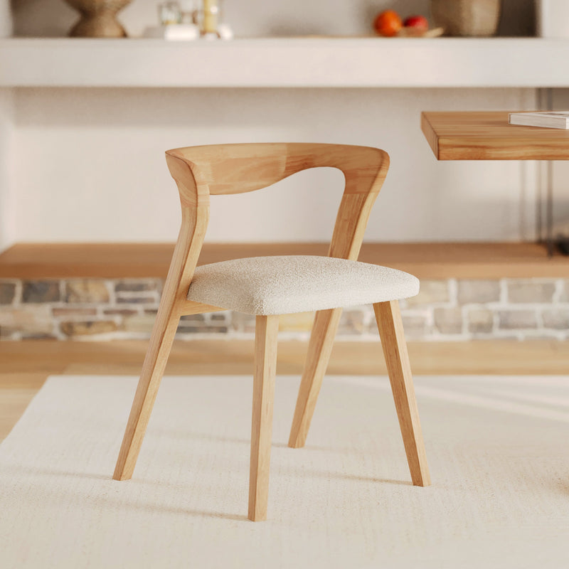Vega Bouclé Chair - Light Brown