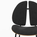 Coccinelle - Silla de terciopelo negro y madera de nogal