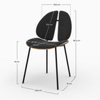 Coccinelle - Silla de terciopelo negro y madera de nogal