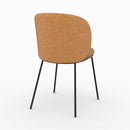 Lot de 2 chaises Bulle en tissu jaune moutarde, pieds métal noir