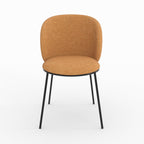Bulle - Conjunto de 2 sillas de tela amarillo mostaza, patas de metal negro
