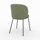 Lot de 2 chaises Bulle en tissu vert kaki, pieds métal noir
