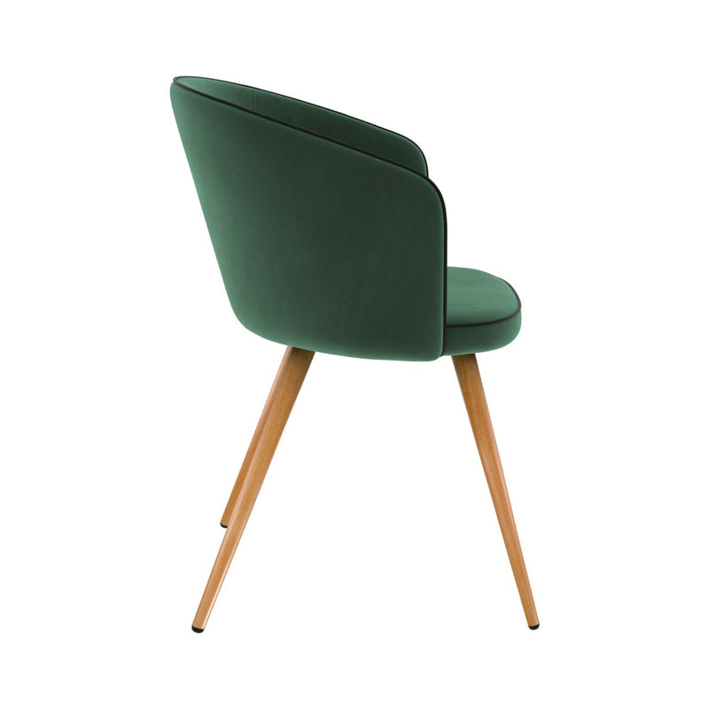 Chaise Chiara en velours vert (lot de 2)
