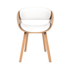 Adelmar - Silla En Madera Clara Y Pu Blanco