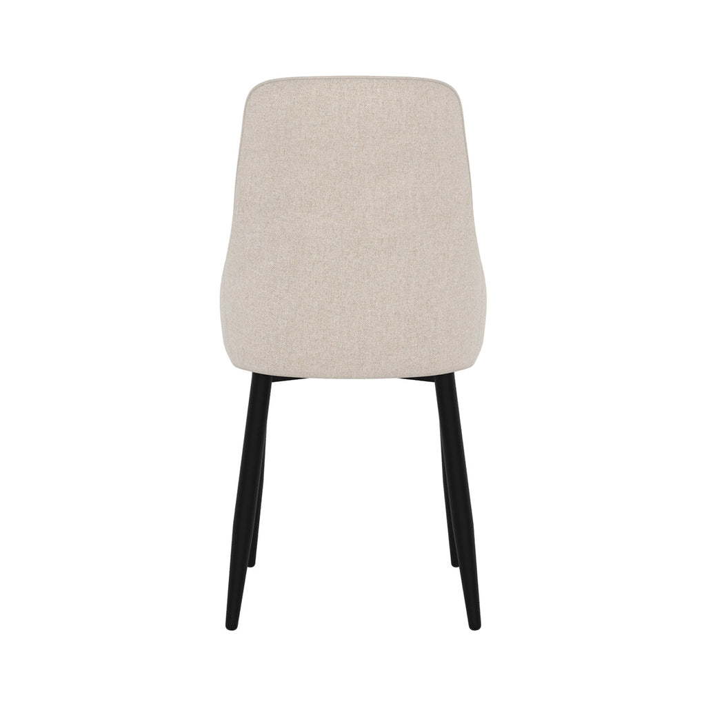 Pipo - Conjunto de 2 Sillas de Tela Beige y Patas de Metal