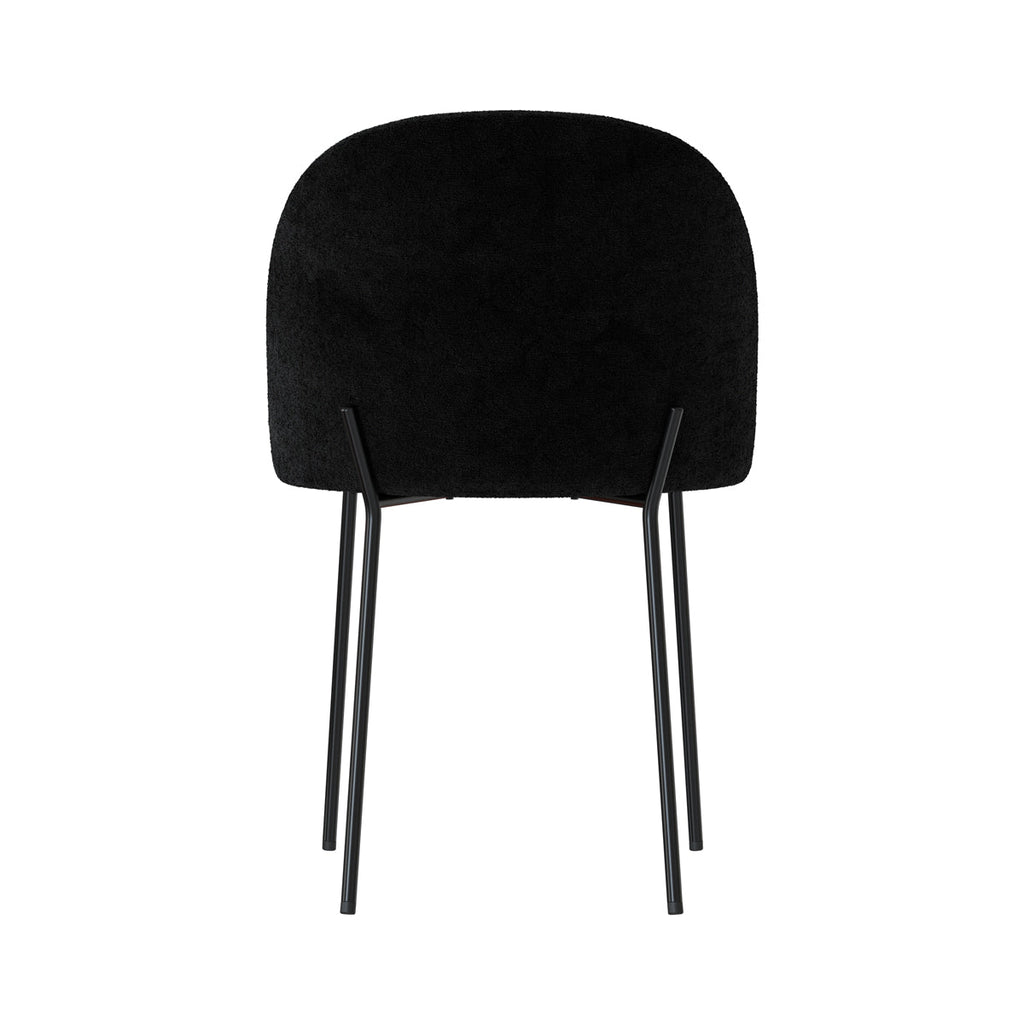 Karl - Lot De 2 Chaises En Tissu Bouclette Noir