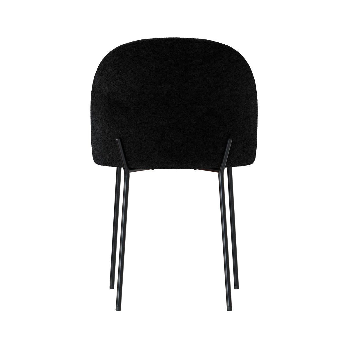 Karl - Lot De 2 Chaises En Tissu Bouclette Noir