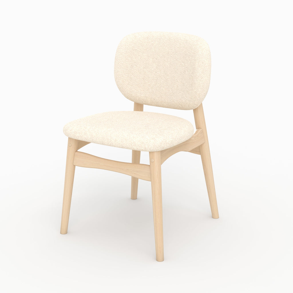 Paulette - Set of 2 Chairs in Beige Bouclé Fabric