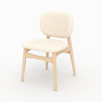 Paulette - Set of 2 Chairs in Beige Bouclé Fabric