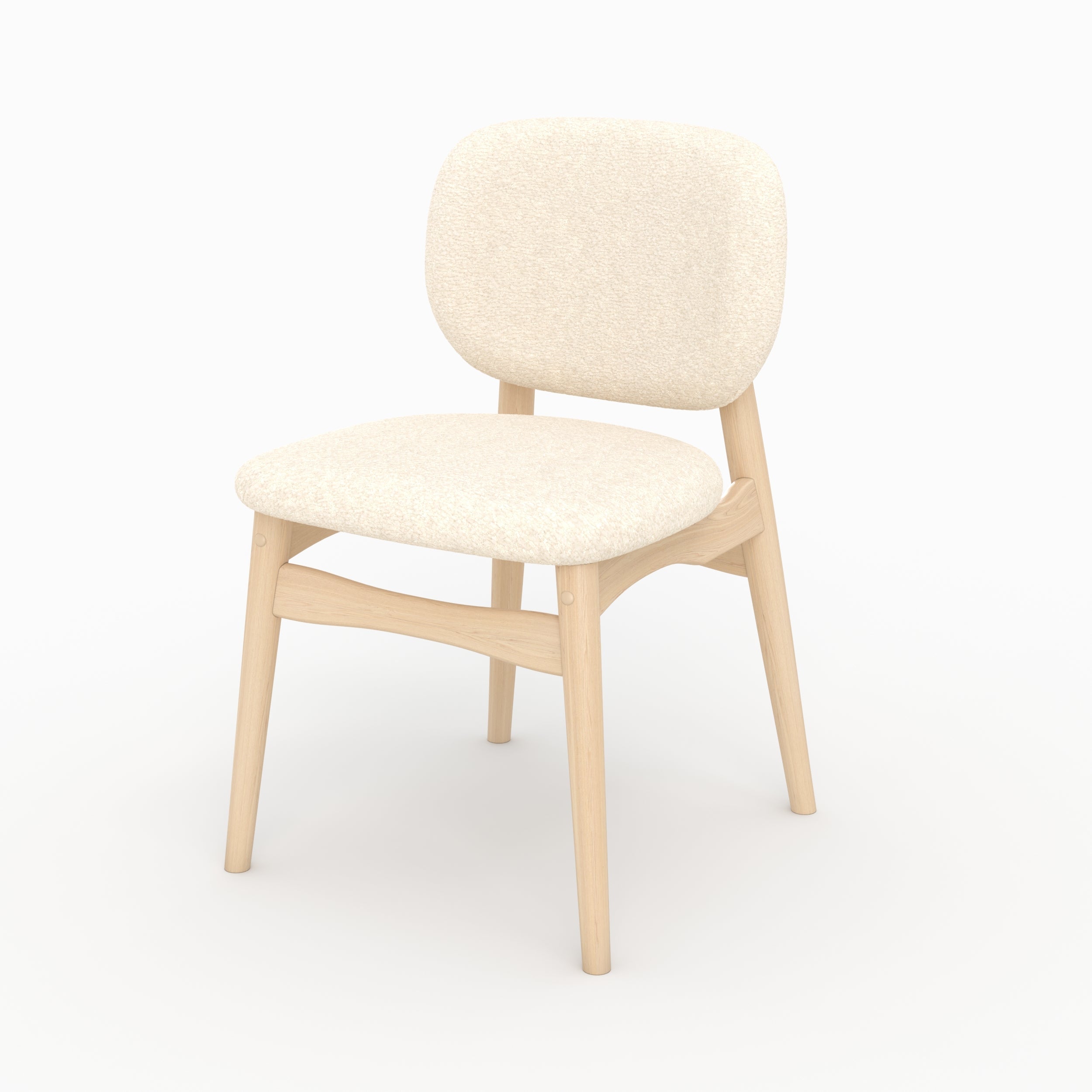 Paulette - Set of 2 Chairs in Beige Bouclé Fabric