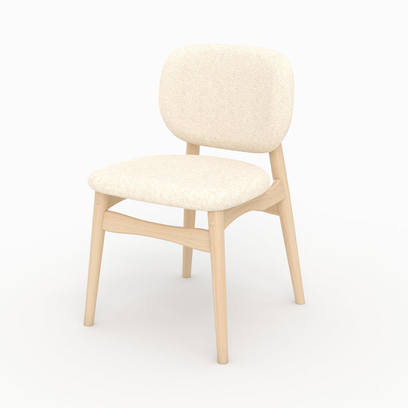 Lot de 2 chaises Paulette en tissu bouclé beige