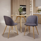 Cozy - Set of 2 Chairs in Dark Gray Fabric and Metal Legs
