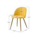 Chaise Cozy en tissu jaune (lot de 2)