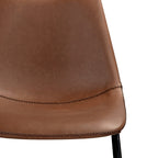Gaspard - Lot De 2 Chaises En Cuir Synthétique Marron
