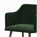 chaise daisy en velours vert fonce avec accoudoirs lot de 2
